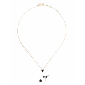 Комплект Dragonfly из колье и серег из розового золота
