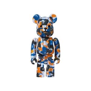 Фигурки BE@RBRICK x BAPE 28th Anniversary Camo #1 100% "Blue/Orange"
