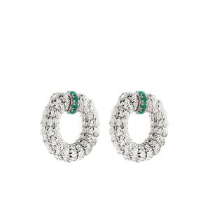 Серьги Enigma из белого золота с изумрудами
