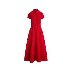 Платье миди с воротником поло