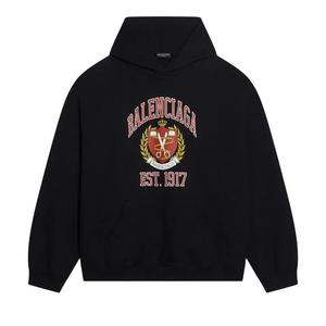 Худи Balenciaga Wide Fit Hoodie 'Black/Red'