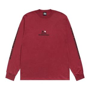 Футболки Stussy International Long-Sleeve Tee 'Бордовый'