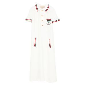 Декорированное платье миди с воротником поло