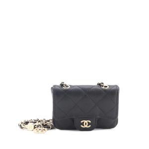 Поясная сумка Classic Flap Chain Quilted Caviar размера мини
