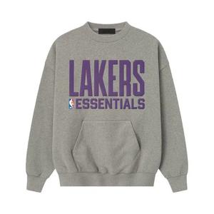 Свитшоты Fear of God Essentials x NBA Lakers Sports Fit Crewneck 'Concrete Heather'