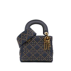 Маленькая сумка-сэтчел Cannage Studded Supple Lady Dior (2017 год)