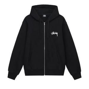 Толстовки на молнии Stussy Burning Stock Zip Hoodie 'Черный'