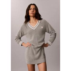 Тканая туника с V-образным вырезом с этикеткой - Calvin Klein Jeans