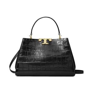 Сумки через плечо Tory Burch Eleanor Croc Embossed Satchel Bag 'Черный'