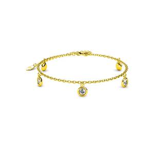 Браслет-шарм с подвеской из желтого золота, украшенный кристаллами SWAROVSKI®