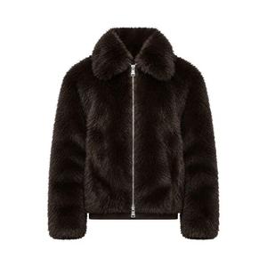 Накидки и пончо PURPLE BRAND Куртка-шаль из искусственного меха 'Brown'