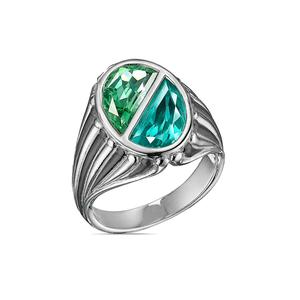Позолоченное кольцо Paraiba Oval Signet с камнями