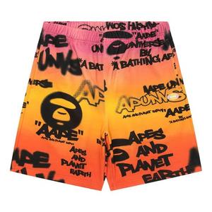AAPE AAPEUNVS Unvs Шорты с граффити-принтом 'Розовый/Оранжевый'
