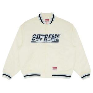 Бомберы Supreme x Mitchell & Ness Camo Logo Varsity Jacket 'White'