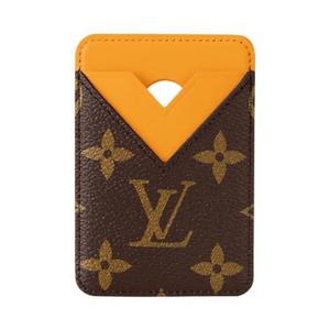 Владельцы карт Louis Vuitton Магнитный картхолдер «Шафраново-жёлтый/коричневый монограмный холст»