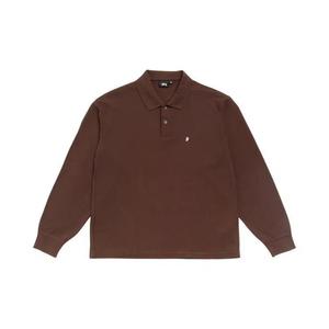 Поло Stussy Classic Pique Long-Sleeve Polo 'Brown'