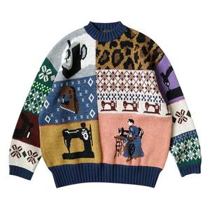 Свитеры Kapital Kurogane Mishin Patchwork Crew Sweater 'Navy'