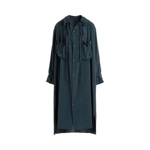 Платья Y's Ko-Gather Collar Dress 'Синий/Зеленый'