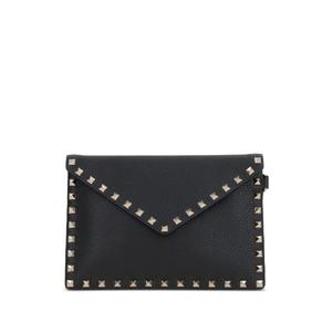 Клатч Rockstud среднего размера из зернистой кожи