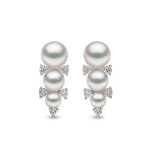 Серьги Sleek из белого золота с жемчугом и бриллиантами