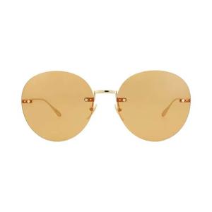 Gucci круглые солнцезащитные очки 'Gold/Orange'