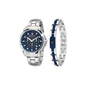 【2 года гарантии】 Maserati Successo - 52x44mm Мужские кварцевые часы + браслет специальный набор R8851121016 с люминесцентным циферблатом и стрелками