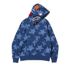 Толстовки на молнии BAPE Sta Pattern Shark Full Zip Hoodie 'Индиго'