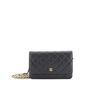 Стеганая сумка через плечо Wallet on Chain Quilted Caviar