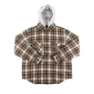 Flannels Supreme Hooded Flannel Zip Up Shirt 'Коричневый'