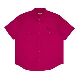Овершерты Supreme Rhinestone Pin Up Short-Sleeve Work Shirt 'Fuchsia'