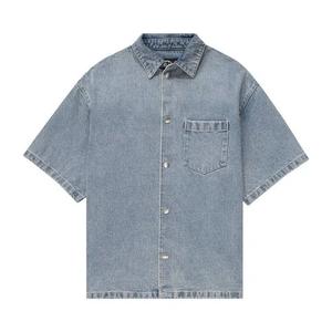 Рубашки-овершерты PURPLE BRAND Джинсовая куртка-рубашка с коротким рукавом 'Light Indigo'