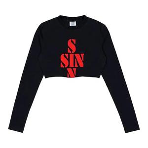 Футболки с длинным рукавом Vetements Sin Cropped Long-Sleeve 'Black'