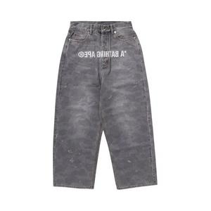 Джинсы BAPE 1st Camo Destroyed Loose Fit Denim Pants 'Grey'