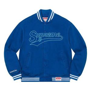 Варсити-куртки Supreme x Mitchell & Ness Doughboy Twill Varsity Jacket 'Blue'