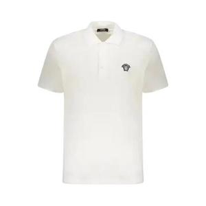 Поло Versace Embroidered Cotton Polo Shirt 'White'