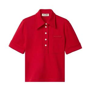 Поло Miu Miu Jersey Polo Shirt «Ruby Red»
