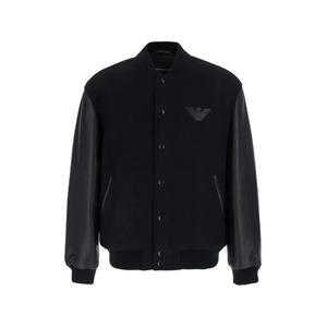 Бомбер Varsity с кожаными рукавами
