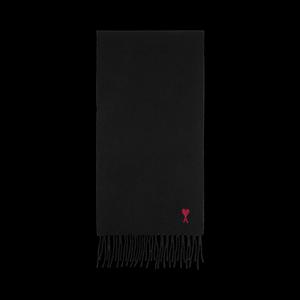 Шарфы Ami Quota Wool Scarf With Red De Coeur Embroidery 'Noir'