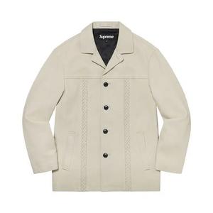 Пальто Supreme плетеное кожаное пальто «Песочный»