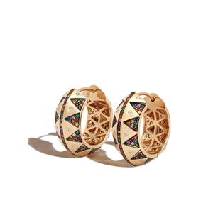 Серьги-кольца Talisman из желтого золота с камнями