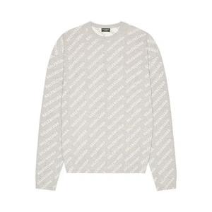 Свитшоты Balenciaga All Over Crewneck 'Grey/White'