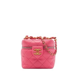 Маленькая сумка-сэтчел CC Quilted Lambskin Vanity Case With Chain (2021-2026 годы)
