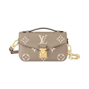 Сумки через плечо Louis Vuitton Pochette Metis East West 'Tourterelle Gray/Cream Monogram Embossed Empreinte Cowhide Leather'