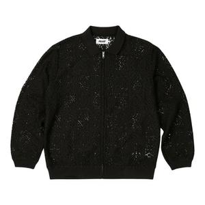 Поло Palace Crochet Zip Long-Sleeve Polo 'Черный'
