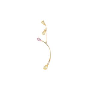 Серьги Rose More and Lemon Flare из желтого золота с бриллиантами и сапфиром