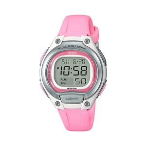 Детские цифровые часы LW-203-4AV с розовым ремешком из смолы