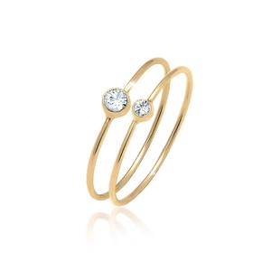 Набор колец с кристаллами Swarovski® — серебро с позолотой