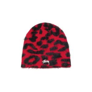 Бини Stussy Cashmere Leopard Skullcap 'Red'
