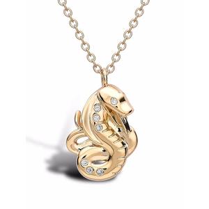 Колье Zodiac Snake из желтого золота с бриллиантами