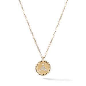 Колье A Initial Charm из желтого золота с бриллиантами